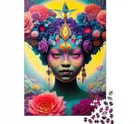 500 Pieces Jigsaw Puzzle Rose Girl Jigsaw Puzzles for Adults Woodenboard Puzzles Challenging Game 500pcs (52x38cm)