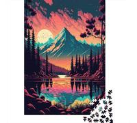 500 Pieces Jigsaw Puzzle Vibrant Retro Scene Jigsaw Puzzles for Adults Woodenboard Puzzles Challenging Game 500pcs (52x38cm)
