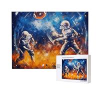 500 Pieces Jigsaw Puzzle with Storage Box, American Football Galaxy Space Play Printed Wooden Puzzle 52x38 CM for Adults Kids Family Fun Decorative Game