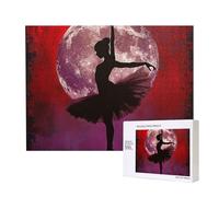 500 Pieces Jigsaw Puzzle with Storage Box, Ballerina Dance Printed Wooden Puzzle 52x38 CM for Adults Kids Family Fun Decorative Game