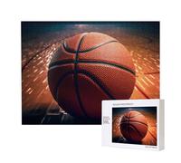 500 Pieces Jigsaw Puzzle with Storage Box, Basketball Sport Printed Wooden Puzzle 52x38 CM for Adults Kids Family Fun Decorative Game