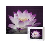 500 Pieces Jigsaw Puzzle with Storage Box, beautiful lotus flower Printed Wooden Puzzle 52x38 CM for Adults Kids Family Fun Decorative Game