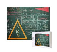 500 Pieces Jigsaw Puzzle with Storage Box, Formulas Shapes Theory Math Lesson Word Printed Wooden Puzzle 52x38 CM for Adults Kids Family Fun Decorative Game