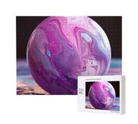 500 Pieces Jigsaw Puzzle with Storage Box, Marble Colorful Printed Wooden Puzzle 52x38 CM for Adults Kids Family Fun Decorative Game