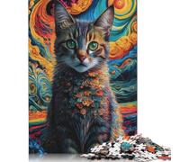 500 Pieces Jigsaw Puzzles AESTHETIC CAT ART Puzzle for Adults Wooden Puzzles Interesting Stress Reduction Jigsaw Puzzles for Family & Friends Gifts 500pcs (52x38cm)