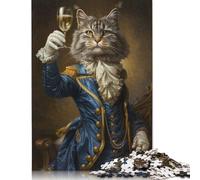500 Pieces Jigsaw Puzzles Aristocrat Cat French Style Creative Square Jigsaw Puzzles for Adults And Wooden Puzzles Challenging Game 500pcs (52x38cm)