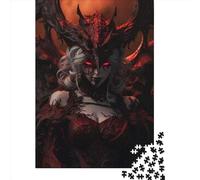 500 Pieces Jigsaw Puzzles Blood Red Shadow Creative Square Jigsaw Puzzles for Adults And Wooden Puzzles Challenging Game 500pcs (52x38cm)