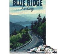 500 Pieces Jigsaw Puzzles Blue Ridge Parkway Jigsaw Puzzles for Adults Woodenboard Puzzles Challenging Game Puzzles 500pcs (52x38cm)