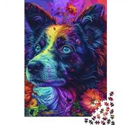 500 Pieces Jigsaw Puzzles Border_collie Creative Square Jigsaw Puzzles for Adults And Wooden Puzzles Challenging Game 500pcs (52x38cm)