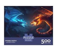 500 Pieces Jigsaw Puzzles Dragons_fighting Creative Square Jigsaw Puzzles for Adults And Wooden Puzzles Challenging Game 500pcs (52x38cm)