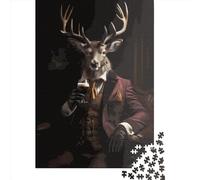 500 Pieces Jigsaw Puzzles Elegant Elk Creative Square Jigsaw Puzzles for Adults And Wooden Puzzles Challenging Game 500pcs (52x38cm)