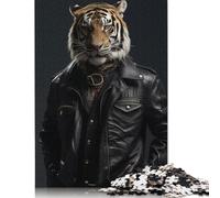 500 Pieces Jigsaw Puzzles Elegant Meme Tiger Jigsaw Puzzles for Adults Woodenboard Puzzles Challenging Game Puzzles 500pcs (52x38cm)
