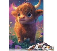 500 Pieces Jigsaw Puzzles for Adult Cute Yak Baby Puzzle Wooden Rectangle Creative Jigsaw Gift for Friends Family 500pcs (52x38cm)