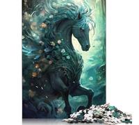 500 Pieces Jigsaw Puzzles for Adults 500 Piece Black Unicorn Jigsaws for Adults Difficult And Challenge Game 500pcs (52x38cm)