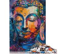 500 Pieces Jigsaw Puzzles for Adults 500 Piece Colourful Buddha Graffiti Jigsaws for Adults Difficult And Challenge Game 500pcs (52x38cm)
