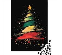 500 Pieces Jigsaw Puzzles for Adults 500 Piece Oil Painting Christmas Tree Jigsaws for Adults Difficult And Challenge Game 500pcs (52x38cm)