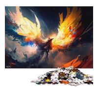 500 Pieces Jigsaw Puzzles for Adults Abstract Painting Phoenix Square Wooden Puzzles Unique Piece Puzzle Educational Fun Games Toys 500pcs (52x38cm)