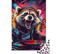 500 Pieces Jigsaw Puzzles for Adults Artistic Civet Cat Square Wooden Puzzles Unique Piece Puzzle Educational Fun Games Toys 500pcs (52x38cm)