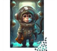 500 Pieces Jigsaw Puzzles for Adults Astronaut Space Monkey Ape Puzzle Sets for Family Wooden Puzzles Brain Challenge Puzzle 500pcs (52x38cm)