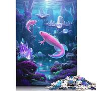 500 Pieces Jigsaw Puzzles for Adults Axolotl Square Jigsaw Puzzles, for Adults And Teenager, Wooden Puzzles Home Art Decor 500pcs (52x38cm)