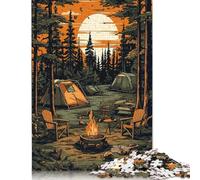 500 Pieces Jigsaw Puzzles for Adults | Beautiful Camping Night Jigsaw Puzzles for Adults 500 Pieces Puzzle Gifts 500pcs (52x38cm)