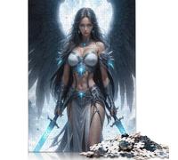 500 Pieces Jigsaw Puzzles for Adults Blue Archangel Jigsaw Puzzle Wooden Puzzles Decompressing Intellectual Educational Toy Good Gift for Teenagers 500pcs (52x38cm)