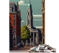 500 Pieces Jigsaw Puzzles for Adults Breda City Pixel Art Square Jigsaw Puzzles for Adults And Teenager, Wooden Puzzles Home Art Decor 500pcs (52x38cm)