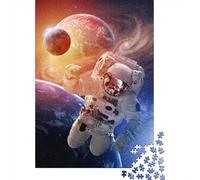 500 Pieces Jigsaw Puzzles for Adults Broken Astronaut Square Wooden Puzzles Unique Piece Puzzle Educational Fun Games Toys 500pcs (52x38cm)