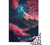 500 Pieces Jigsaw Puzzles for Adults Cherry Blossom Japan Art Square Wooden Puzzles Unique Piece Puzzle Educational Fun Games Toys 500pcs (52x38cm)