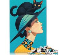 500 Pieces Jigsaw Puzzles for Adults | Chic Vintage Cat Lady Art Jigsaw Puzzles for Adults 500 Pieces Puzzle Gifts 500pcs (52x38cm)