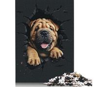 500 Pieces Jigsaw Puzzles for Adults Chinese Shar Pei Square Jigsaw Puzzles, for Adults And Teenager, Wooden Puzzles Home Art Decor 500pcs (52x38cm)