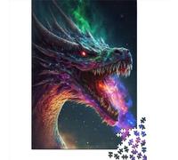 500 Pieces Jigsaw Puzzles for Adults Cosmic Dragon Serpent King 1 Square Wooden Puzzles Unique Piece Puzzle Educational Fun Games Toys 500pcs (52x38cm)