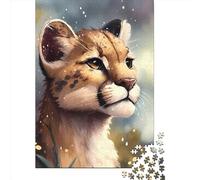 500 Pieces Jigsaw Puzzles for Adults Cougar Sorcery Puzzle Sets for Family Wooden Puzzles Brain Challenge Puzzle 500pcs (52x38cm)