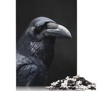 500 Pieces Jigsaw Puzzles for Adults Crow Square Wooden Puzzles Unique Piece Puzzle Educational Fun Games Toys 500pcs (52x38cm)