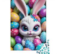 500 Pieces Jigsaw Puzzles for Adults Cute Animal Rabbit Jigsaw Puzzle Wooden Puzzles Decompressing Intellectual Educational Toy Good Gift for Teenagers 500pcs (52x38cm)