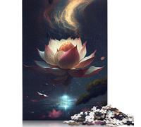 500 Pieces Jigsaw Puzzles for Adults Dancing Lotus Flower Oasis Square Jigsaw Puzzles, for Adults And Teenager, Wooden Puzzles Home Art Decor 500pcs (52x38cm)