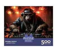 500 Pieces Jigsaw Puzzles for Adults DJ Gorilla Square Wooden Puzzles Unique Piece Puzzle Educational Fun Games Toys 500pcs (52x38cm)