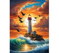 500 Pieces Jigsaw Puzzles For Adults Educational Game Challenge Toy Gifts 500 piece puzzles for adults Family Activity Game Puzzle Sunset Lighthouse Birds