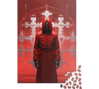 500 Pieces Jigsaw Puzzles for Adults Evil Priest Square Wooden Puzzles Unique Piece Puzzle Educational Fun Games Toys 500pcs (52x38cm)