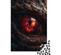 500 Pieces Jigsaw Puzzles for Adults Fire Dragons Ruby Eye Puzzle Sets for Family Wooden Puzzles Brain Challenge Puzzle 500pcs (52x38cm)