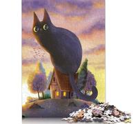 500 Pieces Jigsaw Puzzles for Adults Giant Cat by Day Square Jigsaw Puzzles, for Adults And Teenager, Wooden Puzzles Home Art Decor 500pcs (52x38cm)