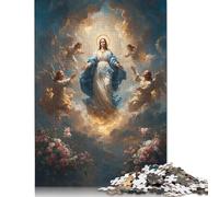 500 Pieces Jigsaw Puzzles for Adults Heavenly Ascension with Angels Square Jigsaw Puzzles, for Adults And Teenager, Wooden Puzzles Home Art Decor 500pcs (52x38cm)