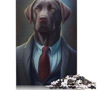 500 Pieces Jigsaw Puzzles for Adults Labrador Retrieve Dog Suit Square Jigsaw Puzzles, for Adults And Teenager, Wooden Puzzles Home Art Decor 500pcs (52x38cm)