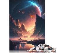 500 Pieces Jigsaw Puzzles for Adults Lake Of Cosmos Landscape Square Jigsaw Puzzles, for Adults And Teenager, Wooden Puzzles Home Art Decor 500pcs (52x38cm)