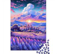 500 Pieces Jigsaw Puzzles for Adults Lavender Fields in Provence, France18 Jigsaw Puzzle Wooden Puzzles Decompressing Intellectual Educational Toy Good Gift for Teenagers 500pcs (52x38cm)