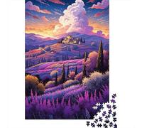 500 Pieces Jigsaw Puzzles for Adults Lavender Fields in Provence, France30 Jigsaw Puzzle Wooden Puzzles Decompressing Intellectual Educational Toy Good Gift for Teenagers 500pcs (52x38cm)