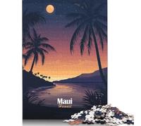 500 Pieces Jigsaw Puzzles for Adults Maui Sunset Square Jigsaw Puzzles, for Adults And Teenager, Wooden Puzzles Home Art Decor 500pcs (52x38cm)