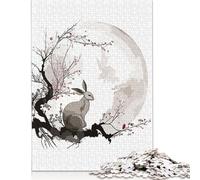 500 Pieces Jigsaw Puzzles for Adults Minimalist Rabbit Square Jigsaw Puzzles for Adults And Teenager, Wooden Puzzles Home Art Decor 500pcs (52x38cm)