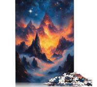 500 Pieces Jigsaw Puzzles for Adults Misty Magical Mountains Square Wooden Puzzles Unique Piece Puzzle Educational Fun Games Toys 500pcs (52x38cm)
