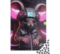 500 Pieces Jigsaw Puzzles for Adults Mouse Cyberpunk Square Jigsaw Puzzles, for Adults And Teenager, Wooden Puzzles Home Art Decor 500pcs (52x38cm)